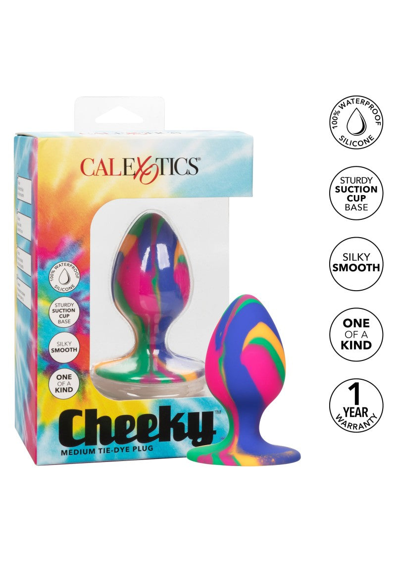 CalExotics - Tapón anal Cheeky mediano con efecto tie-dye