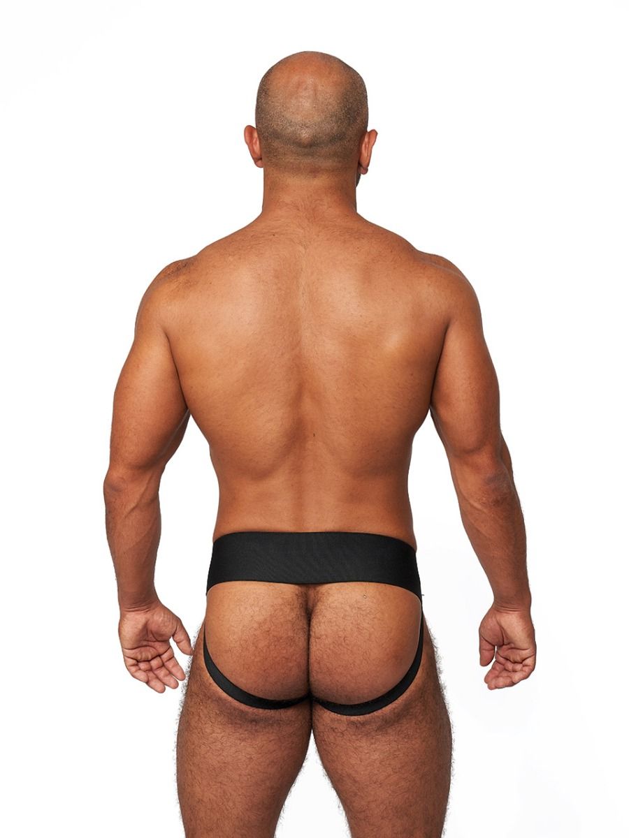 Mister B - Suspensorio Premium Cuero Negro-Blanco