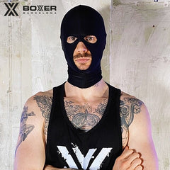 BOXER - Máscara de Lycra Gimp - Chupapollas y agujeros para los ojos 