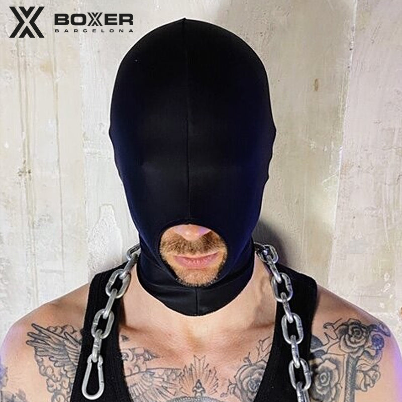 BOXER - Máscara de Lycra Gimp - Chupapollas y sin agujeros para los ojos 