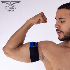 Mister B - Brazalete bíceps neopreno negro-azul