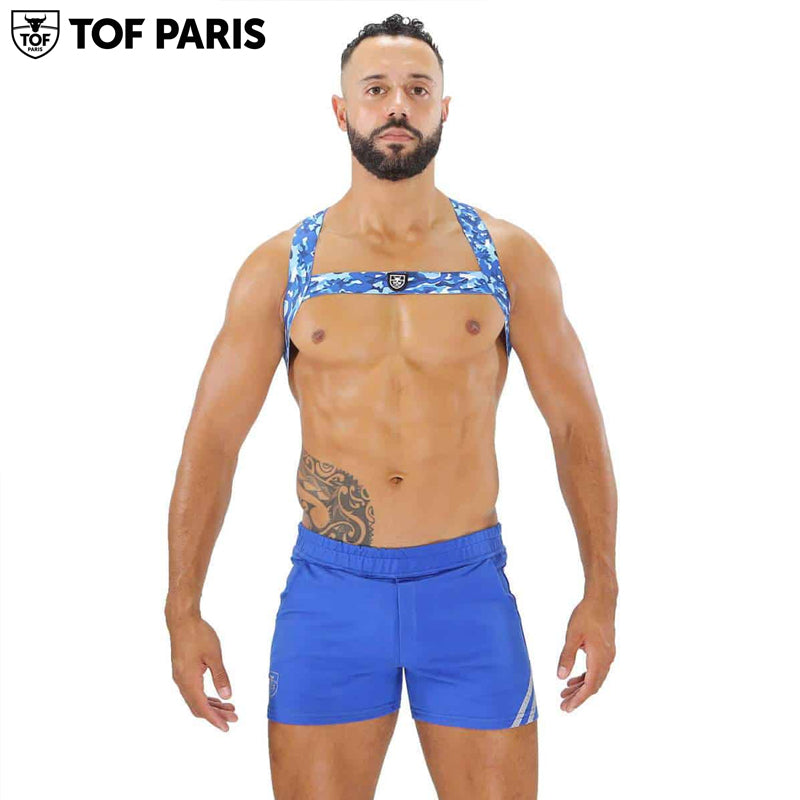 TOF Paris - Arnés elástico fetiche - Camuflaje azul