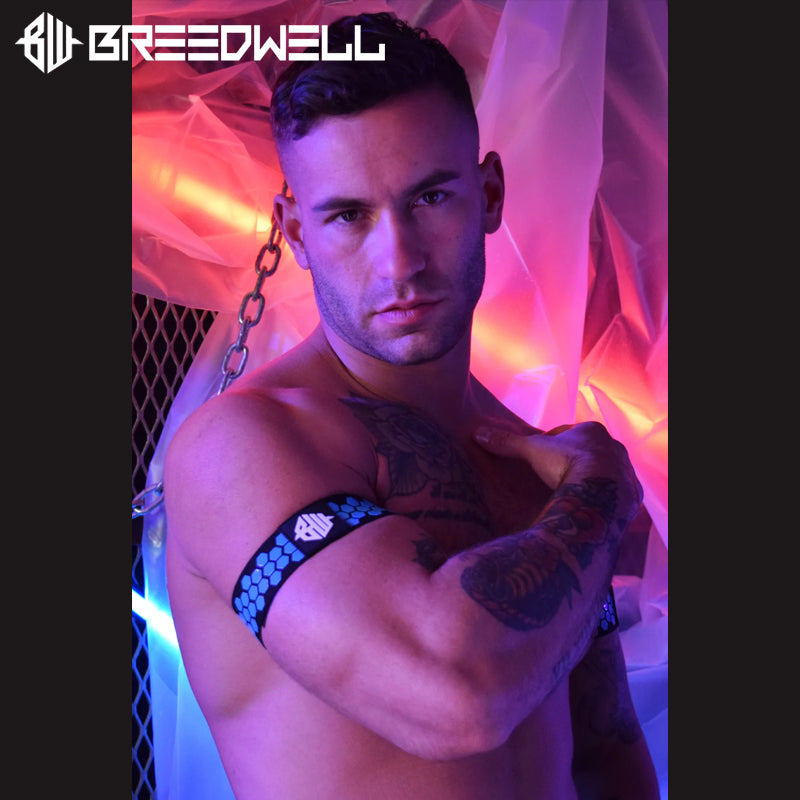 BREEDWELL - Pulseras/bandas para bíceps HEX - Azul agua 