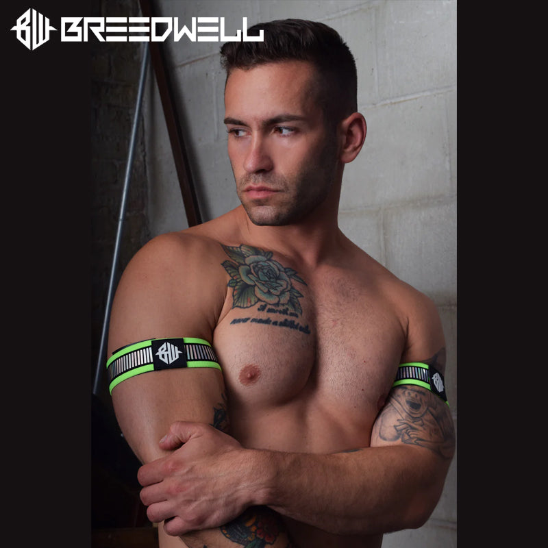 BREEDWELL - Pulseras REFLECTORES/Bandas de bíceps - Verde neón 