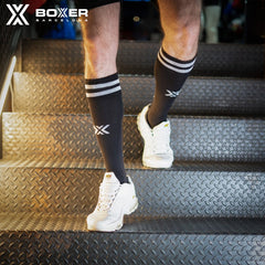 BOXER - Calcetines de fútbol BERLIN - Negro/Blanco 