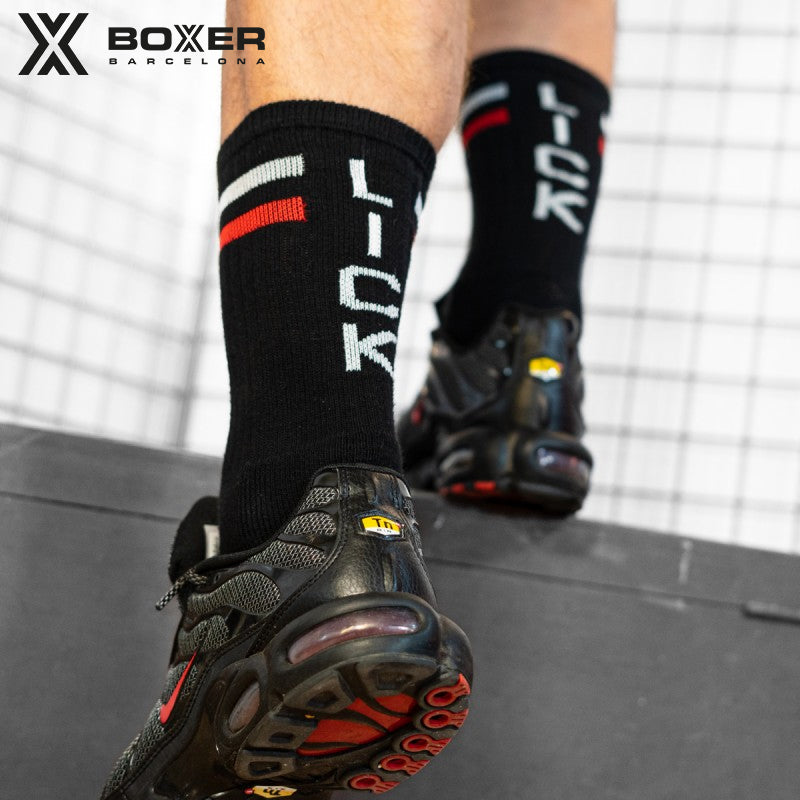 BOXER - Calcetines skater LICK - Negro/Blanco/Rojo 