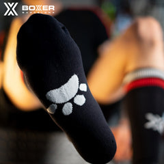 BOXER - Calcetines de fútbol PUPPY - Negro/Blanco/Rojo 