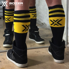 BOXER - Calcetines de fútbol Boxer Deluxe - Negro/Amarillo 