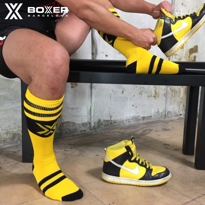 BOXER - Calcetines de fútbol Boxer Deluxe - Amarillo/Negro 