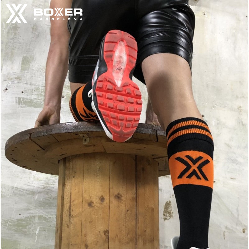 BOXER - Calcetines de fútbol Boxer Deluxe - Negro/Naranja 