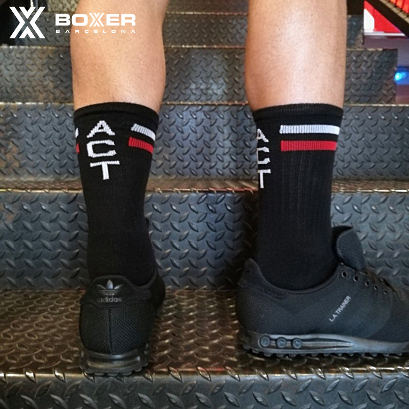 BOXER - Calcetines skater ACT - Negro/Blanco/Rojo 