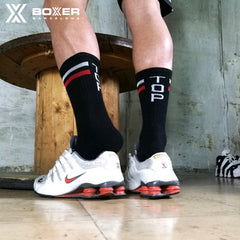 BOXER - Calcetines skater TOP - Negro/Blanco/Rojo