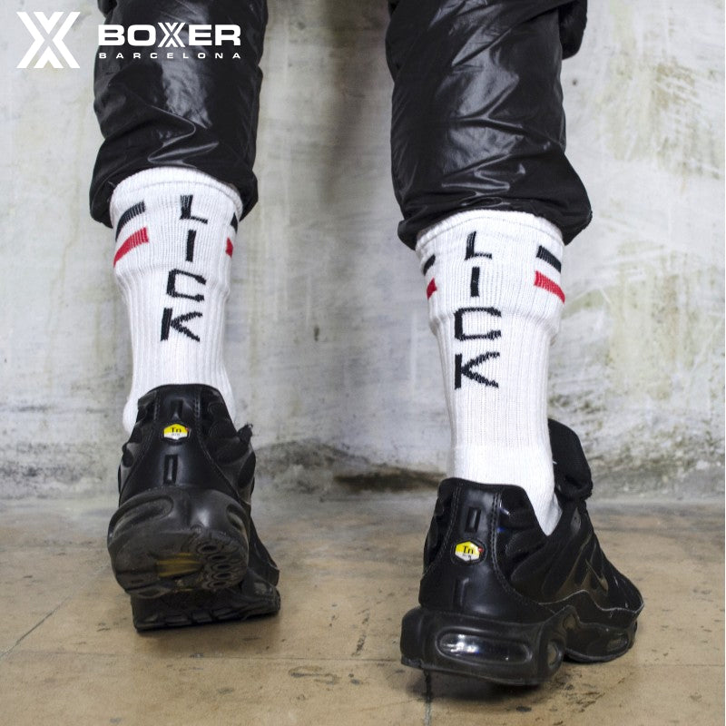 BOXER - Calcetines skater LICK - Blanco/Rojo/Negro