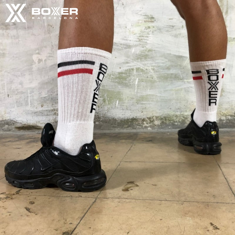 BOXER - Calcetines skater BOXER - Blanco/Rojo/Negro