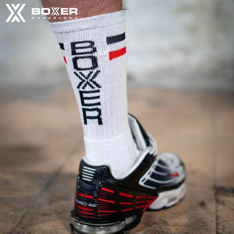 BOXER - Calcetines skater BOXER - Blanco/Rojo/Negro