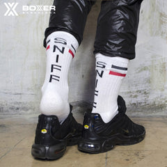 BOXER - Calcetines skater SNIFF - Blanco/Rojo/Negro