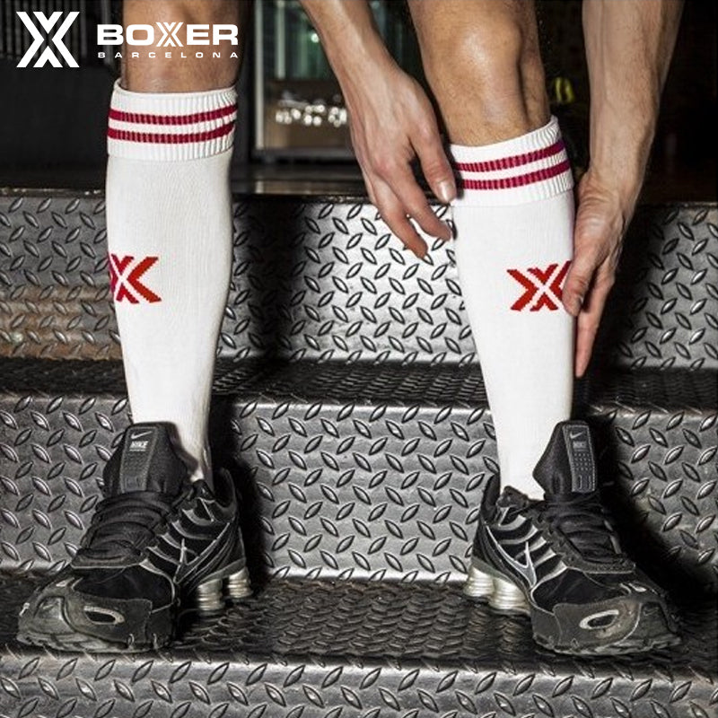 BOXER - Calcetines de fútbol SOX - Blanco/Rojo 