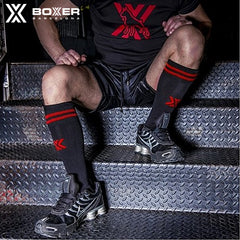 BOXER - Calcetines de fútbol SOX - Negro/Rojo 