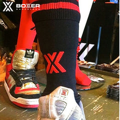 BOXER - Calcetines de fútbol SOX - Negro/Rojo 