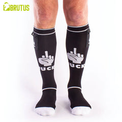 BRUTUS - Calcetines de fiesta FXXX con bolsillos Negro / Blanco