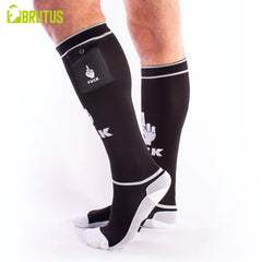 BRUTUS - Calcetines de fiesta FXXX con bolsillos Negro / Blanco