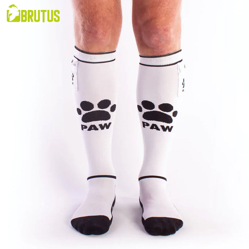 BRUTUS - Calcetines de fiesta PUPPY con bolsillos Blanco / Negro