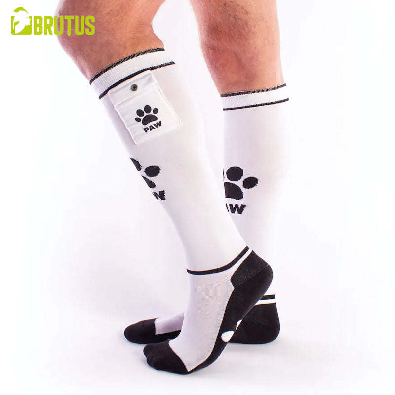 BRUTUS - Calcetines de fiesta PUPPY con bolsillos Blanco / Negro