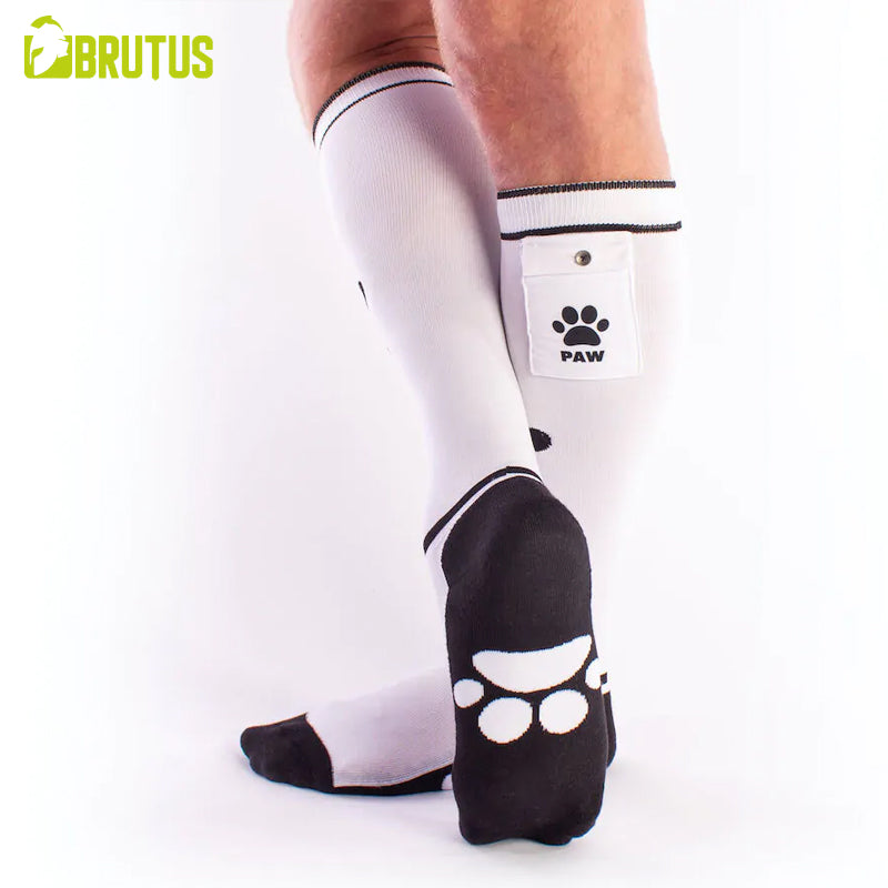 BRUTUS - Calcetines de fiesta PUPPY con bolsillos Blanco / Negro