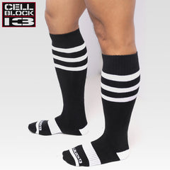 CELLBLOCK 13 - Calcetines hasta la rodilla de linebacker - Blanco