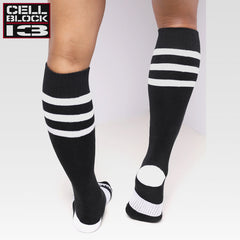 CELLBLOCK 13 - Calcetines hasta la rodilla de linebacker - Blanco