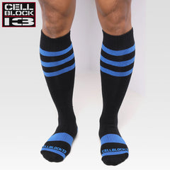 CELLBLOCK 13 - Calcetines hasta la rodilla Linebacker - Azul