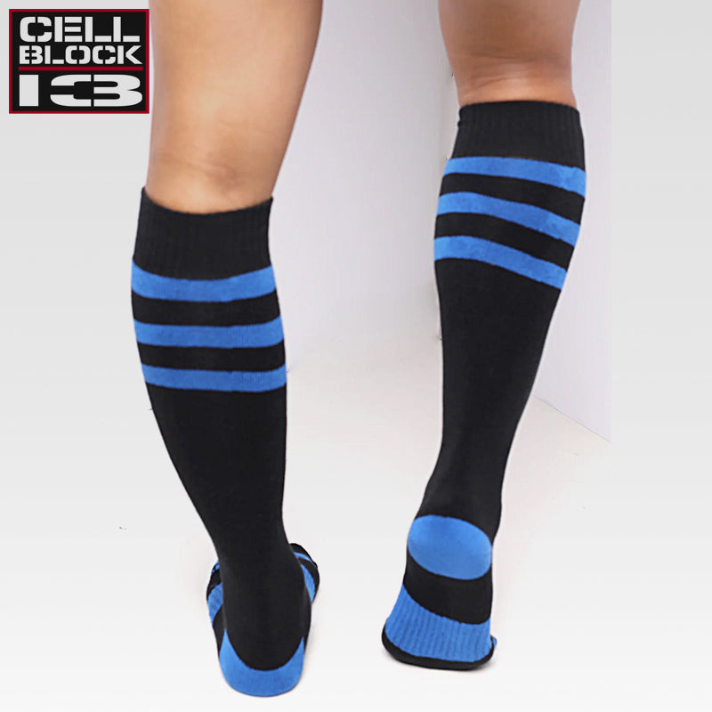 CELLBLOCK 13 - Calcetines hasta la rodilla Linebacker - Azul