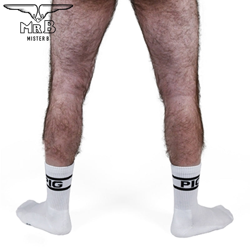 Mister B - Calcetines deportivos Pig 2-pack blanco