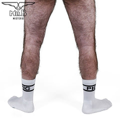 Mister B - Calcetines deportivos Pig 2-pack blanco