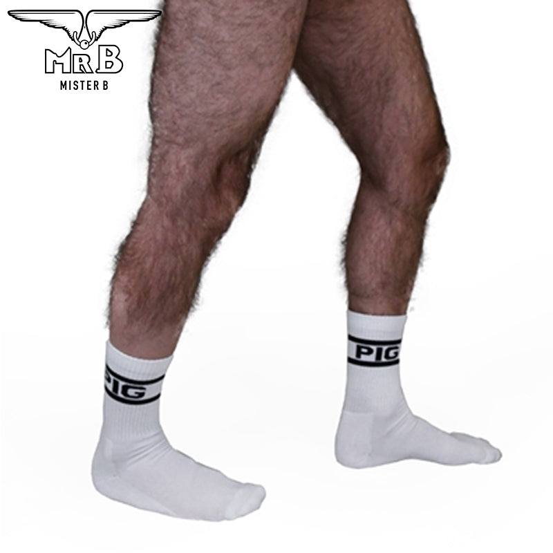 Mister B - Calcetines deportivos Pig 2-pack blanco