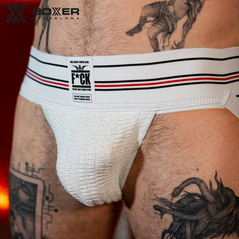 BOXER - DIRTY BIKER JOCK Suspensorio tejido - Blanco 