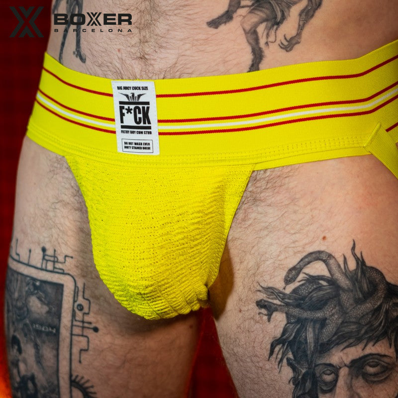 BOXER - DIRTY BIKER JOCK Suspensorio tejido - Amarillo 