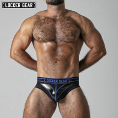 LOCKER GEAR - MASSIVE RUDE Calzoncillos tipo suspensorio de malla con cremallera - Azul