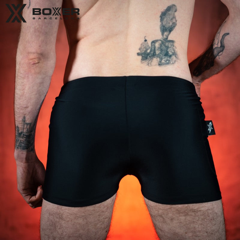 BOXER - Pantalón corto X-Boyz Gym Shark - Negro/Blanco/Rojo 