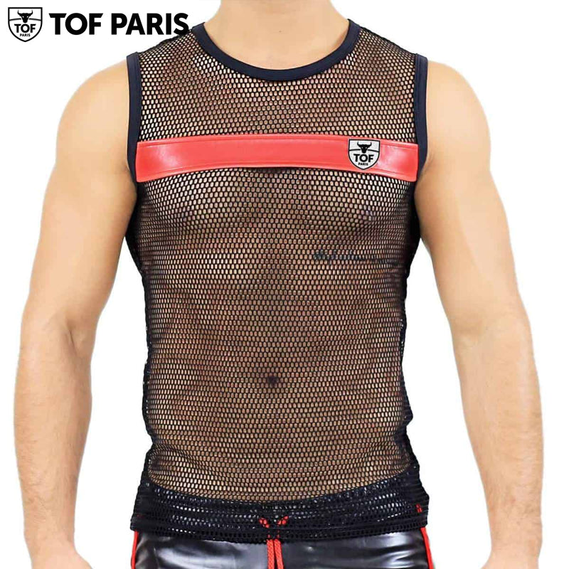 TOF Paris - Camiseta sin mangas Spartacus - Negro/Rojo 