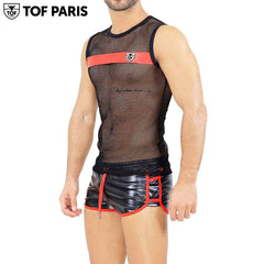 TOF Paris - Camiseta sin mangas Spartacus - Negro/Rojo 