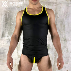 BOXER - Camiseta sin mangas Neo Vest - Negro/Amarillo 