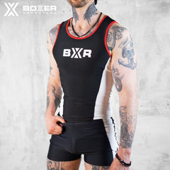 BOXER - Camiseta sin mangas X-Boyz Gym Shark Vest - Negro/Rojo/Blanco 