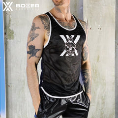 BOXER - Camiseta sin mangas AirCool Musclebear Vest - Negro/Blanco 