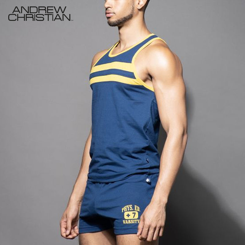 Andrew Christian-Phys. Ed. Camiseta sin mangas universitaria - Azul 