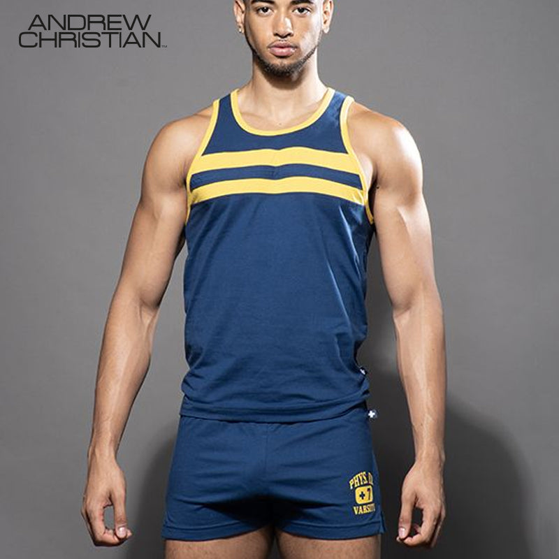 Andrew Christian-Phys. Ed. Camiseta sin mangas universitaria - Azul 