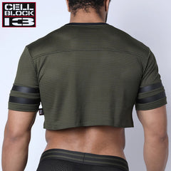 CELLBLOCK 13 - Top corto de linebacker - Verde militar