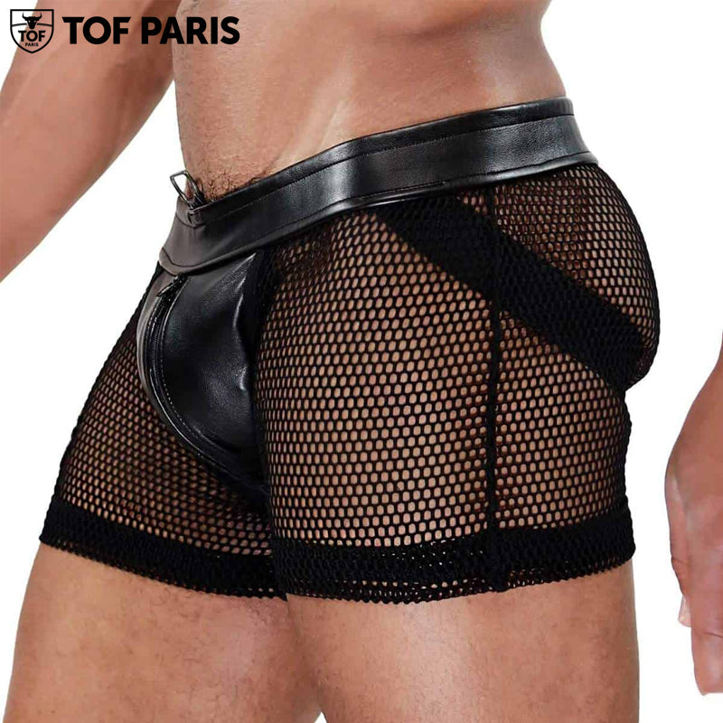 TOF Paris - Jockshorts con cremallera completa Spartacus - Negro