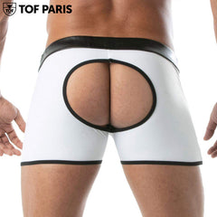 TOF Paris - Shorts sin espalda con cremallera Bad Boys - Blanco