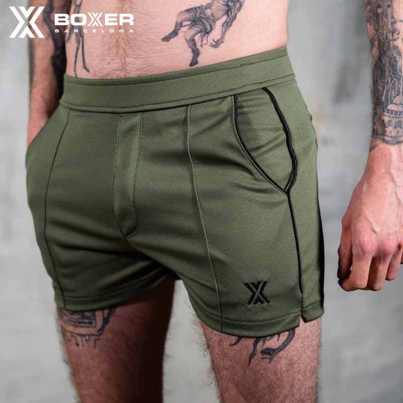 BOXER - Pantalones cortos T-Class - Caqui/Negro 